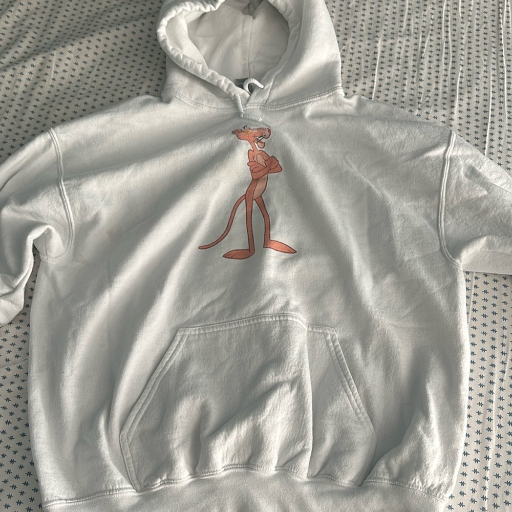 Pink Panther hoodie, size large, white